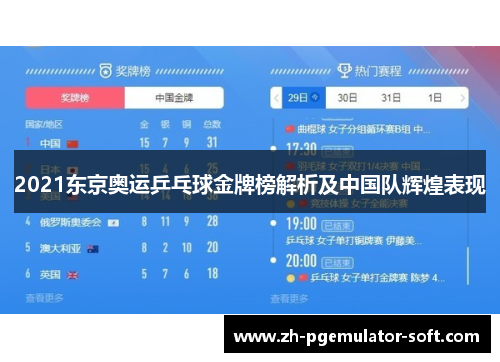 2021东京奥运乒乓球金牌榜解析及中国队辉煌表现 2021东京奥运乒乓球金牌榜解析及中国队辉煌表现